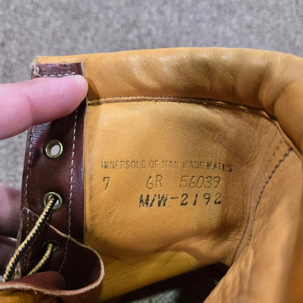 VTG 60s Herman Survivor Boots Mens Size 7‎ Brown Leather Steel Toe Logger